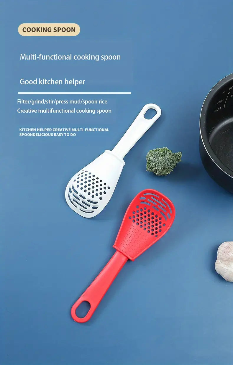 Multifunctional Kitchen Spoon for Grinding and Cooking