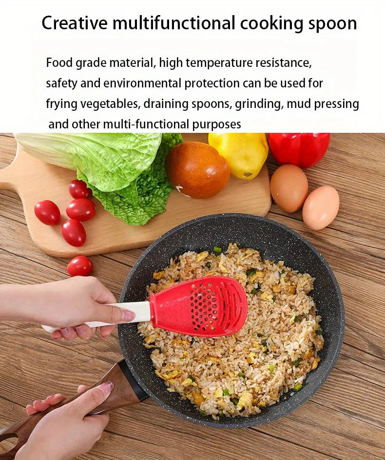 Multifunctional Kitchen Spoon for Grinding and Cooking