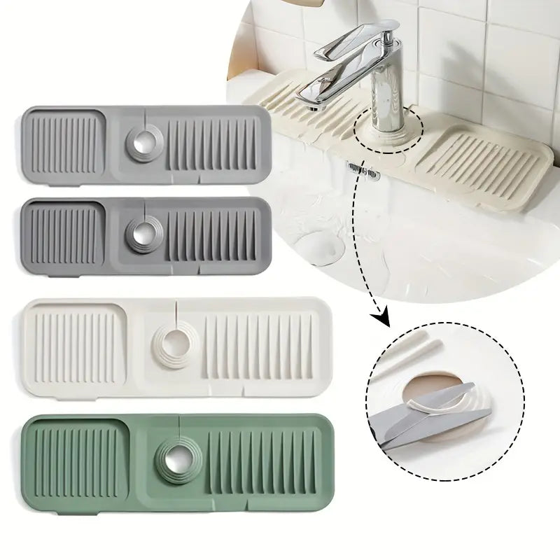 Thickened Silicone Waterproof Faucet Splash Mat (1pc)