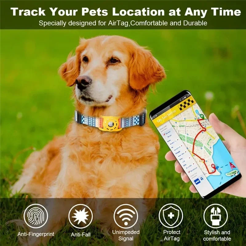 'Digital Printing' Design Collar for Apple Airtag for Cats and Dogs