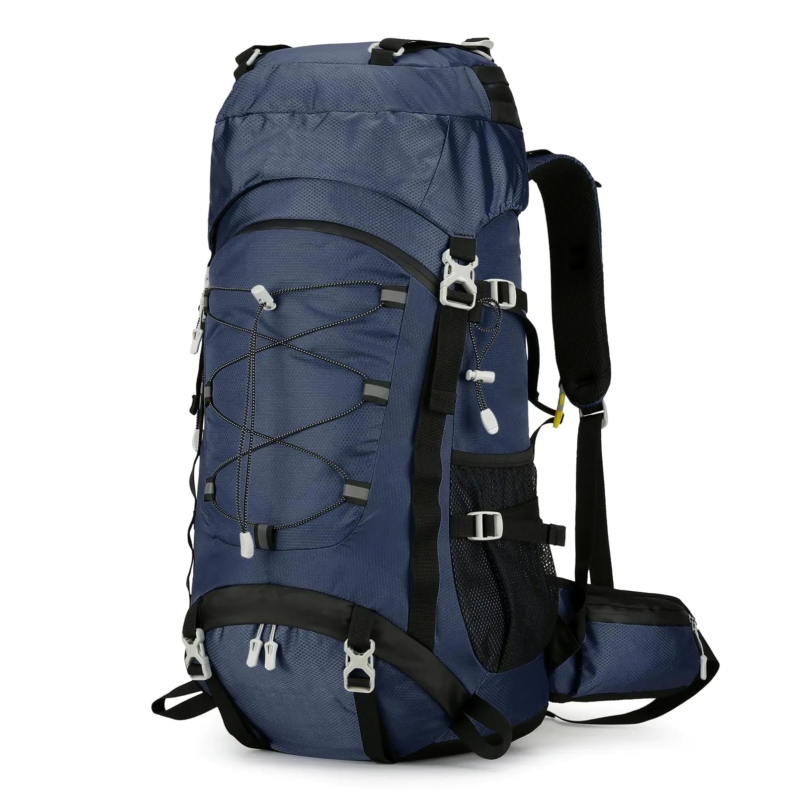 Outdoor Backpacking Pack 60L Waterproof Hiking Backpack with Rain Cover for Camping Rucksack Blue