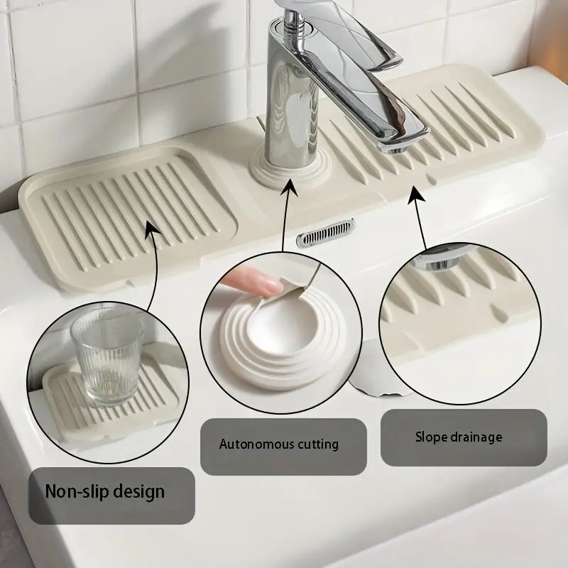 Thickened Silicone Waterproof Faucet Splash Mat (1pc)